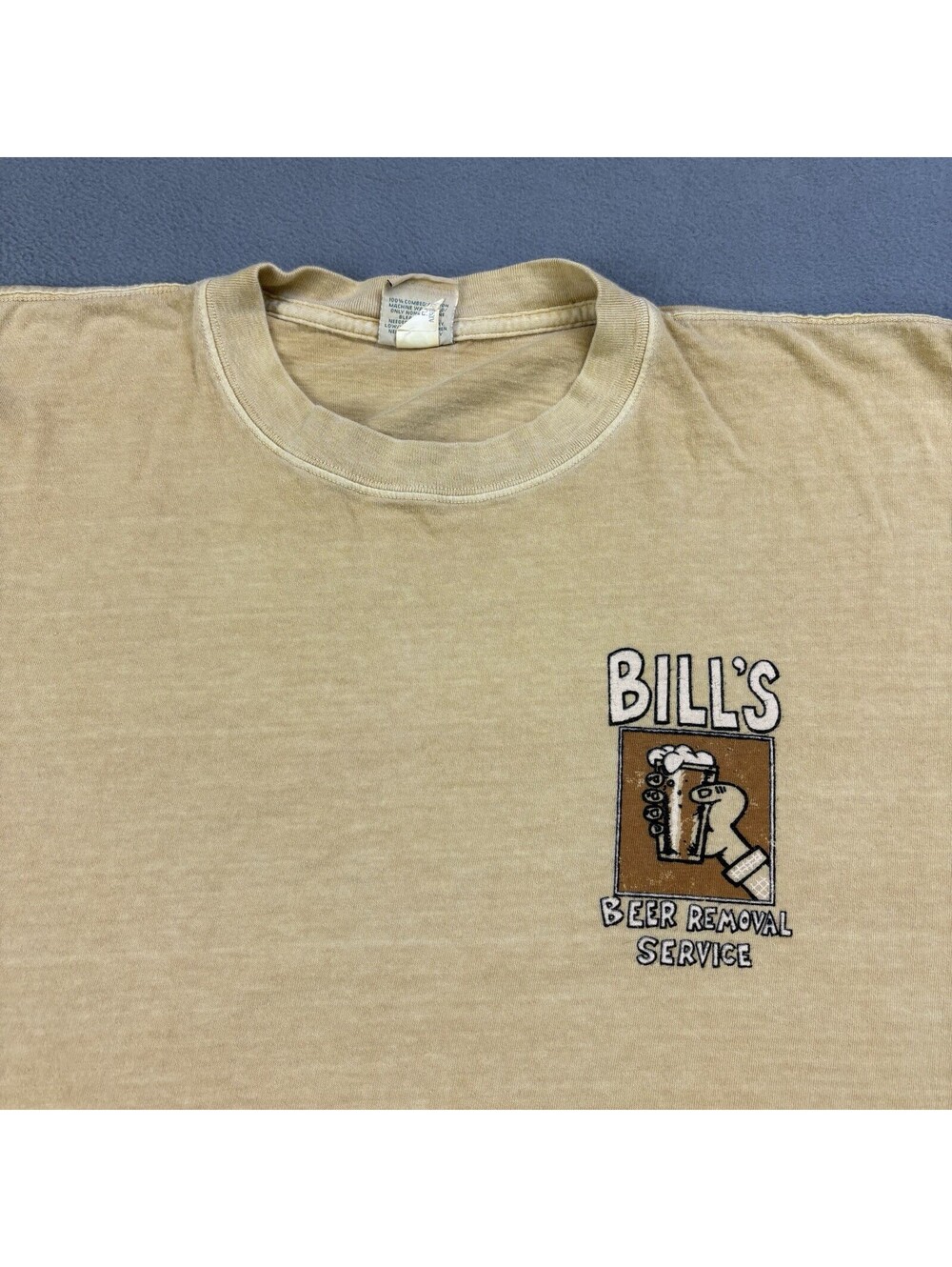 Vintage Bills Beer Removal Service Humor Joke T Shirt XL Beer Dyed - Picture 3 of 7